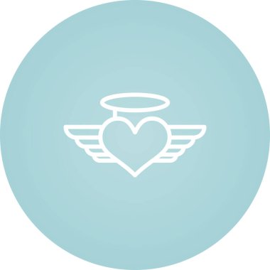 Melek kalp. simge vektör illüstrasyonu