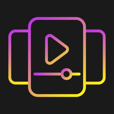Video Galerisi Simgesi, vektör illüstrasyonu.