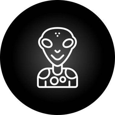 Uzaylı web simgesi, basit vektör illüstrasyonu