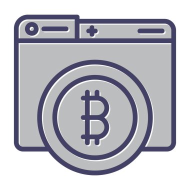 bitcoin. Web simgesi basit illüstrasyon