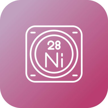 Periyodik tablonun nikel kimyasal elementinin web illüstrasyonu