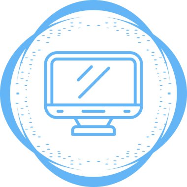 Masaüstü bilgisayar simgesi, vektör illüstrasyonu basit tasarım