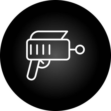 Lazer silah simgesi, vektör illüstrasyonu basit tasarım