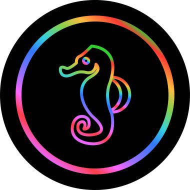 Deniz atı logo vektör çizimi