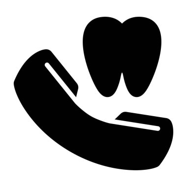 Dişçi simgesine yapılan telefon görüşmesinin vektör çizimi