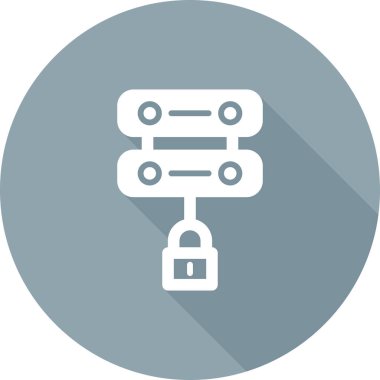 Sunucu Güvenlik simgesi, vektör illüstrasyonu basit tasarım