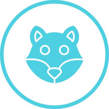 İzole edilmiş arkaplanda tilki simgesi