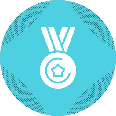 Madalya web simgesi, basit vektör illüstrasyonu