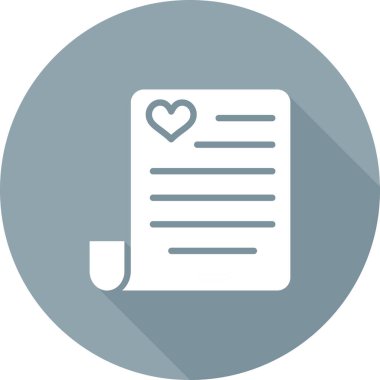 Aşk şiiri ikonu vektör illüstrasyonu