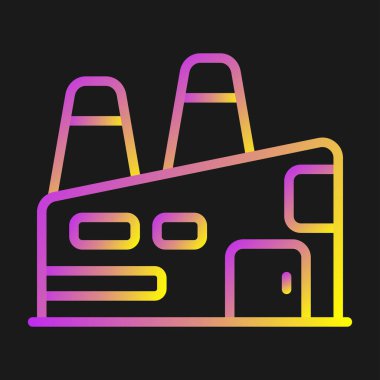 Fabrika Simgesi, Web Tasarımı Düğmesi, Vektör İllüstrasyonu