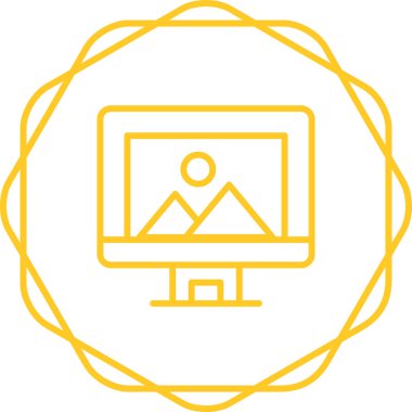 Bilgisayar ekranında illüstrasyon, vektör basit tasarım