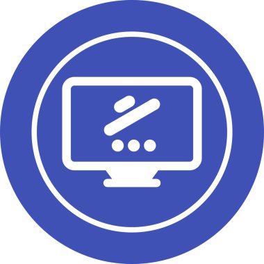 Masaüstü bilgisayar simgesi, vektör illüstrasyonu basit tasarım