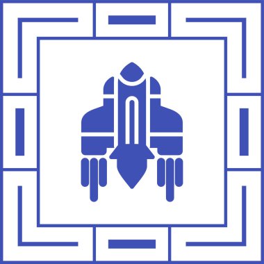 Uzay gemisi web simgesi vektör illüstrasyonu