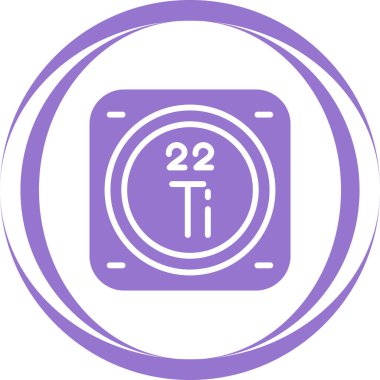 Periyodik tablonun Titanyum kimyasal elementinin web illüstrasyonu