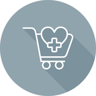 Alışveriş arabası. Web simgesi vektör illüstrasyonu