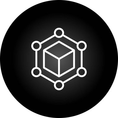 Blockchain web simgesi, basit vektör illüstrasyonu