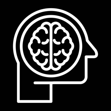 İnsan Zekası simgesi, vektör illüstrasyonu basit tasarım