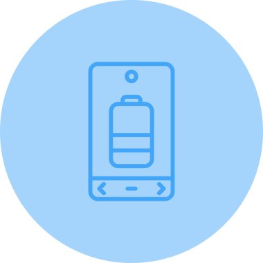 Telefon ekranının pil simgesi, vektör illüstrasyonu basit tasarım