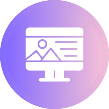 Bilgisayar ekranında illüstrasyon, vektör basit tasarım