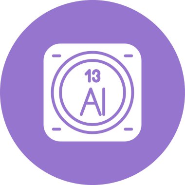Periyodik tablonun alüminyum kimyasal elementinin web illüstrasyonu