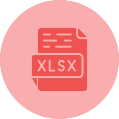 XLSX file icon design, vector illustration