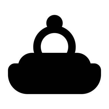 Nişan yüzüğü web simgesi vektör illüstrasyonu