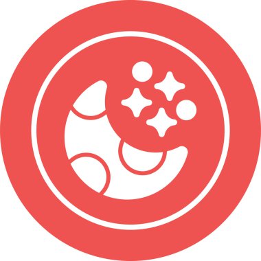 Beyaz arkaplanda ay vektör simgesi, gece simgesi 