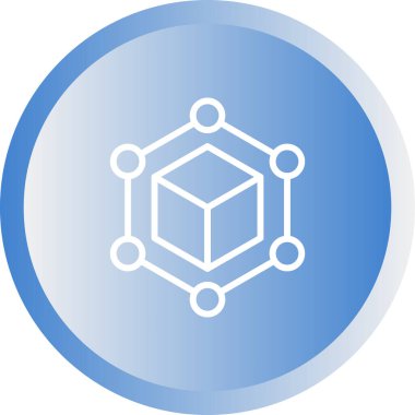 Blockchain web simgesi, basit vektör illüstrasyonu