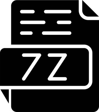 7Z dosya biçimi simgesi web basit illüstrasyon