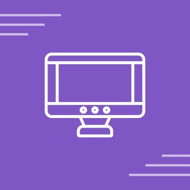 masaüstü monitörü web simgesi, vektör illüstrasyonu