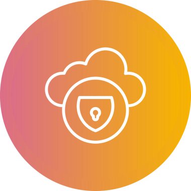 VPN imza simgesi, vektör illüstrasyonu basit tasarım