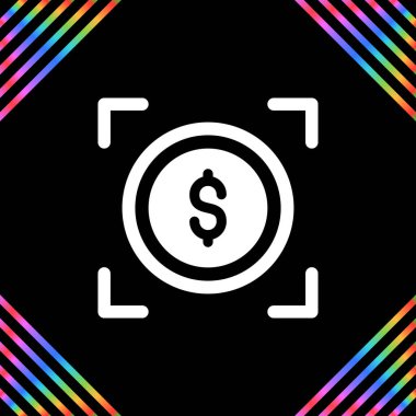 Doları para simgesi, vektör çizim 