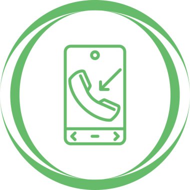 Gelen aramalı cep telefonu. Web simgesi basit illüstrasyon