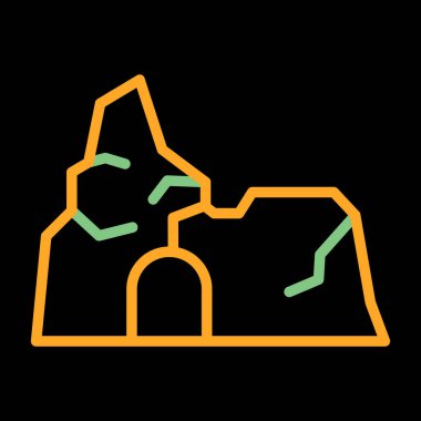 Mağara simgesi, vektör illüstrasyonu basit tasarım