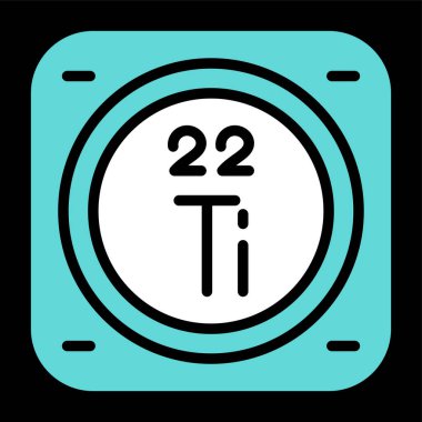 Periyodik tablonun Titanyum kimyasal elementinin web illüstrasyonu