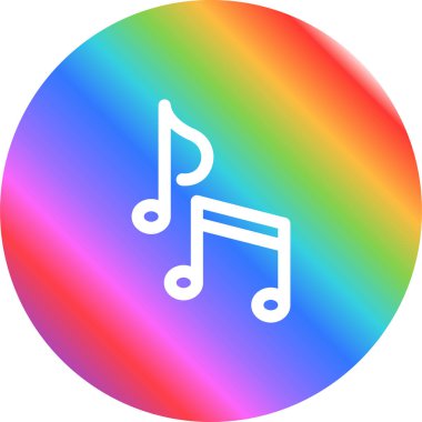 müzik notaları simgesi, web basit illüstrasyonu