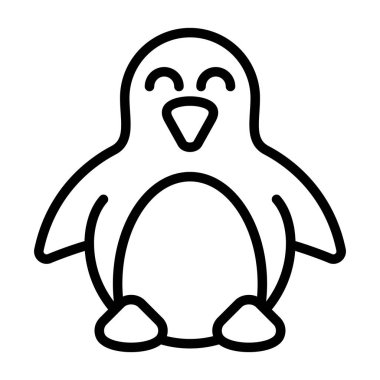 Penguen. Web simgesi basit tasarım 