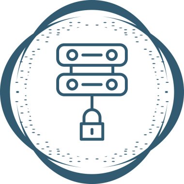 Sunucu Güvenlik simgesi, vektör illüstrasyonu basit tasarım