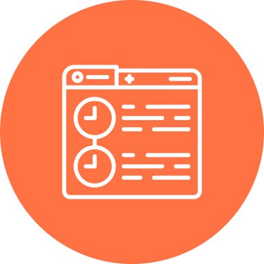 Zaman çizelgesi web simgesi, vektör illüstrasyonu 