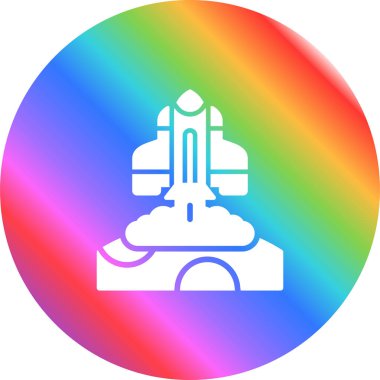 Roket web simgesi, vektör çizim