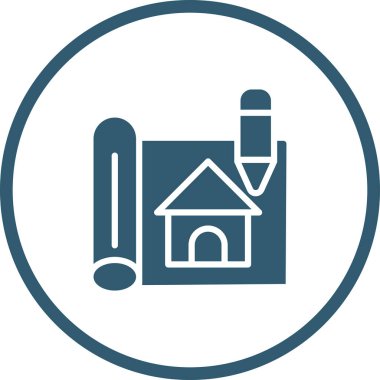 Ev Tasarımı simgesi, vektör illüstrasyonu