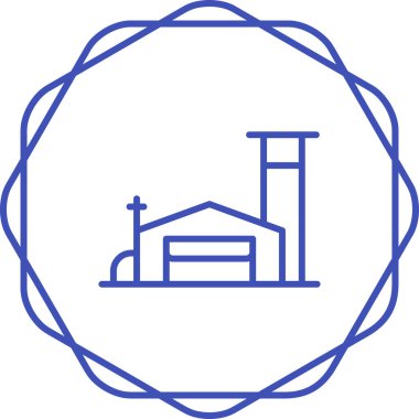 Fabrika Simgesi, Web Tasarımı Düğmesi, Vektör İllüstrasyonu