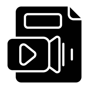 Video Dosya simgesi, basit vektör illüstrasyonu