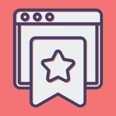 Yer İmi Sekmeleri web simgesi, basit vektör illüstrasyonu