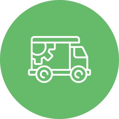 dağıtım kamyonu simgesi, vektör illüstrasyonu basit tasarım