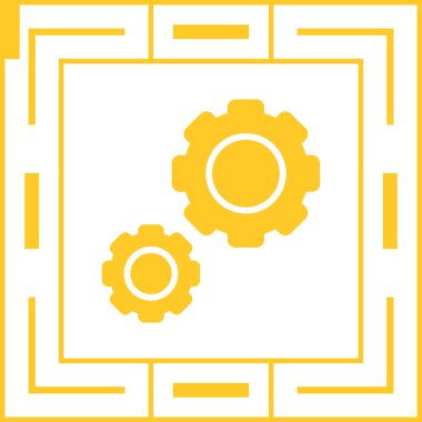 Gears web simgesi, basit vektör illüstrasyonu