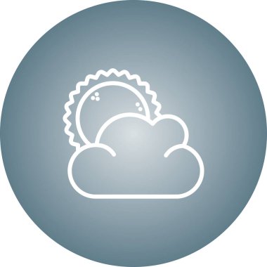 Güneşli hava ikonu, vektör illüstrasyonu basit tasarım