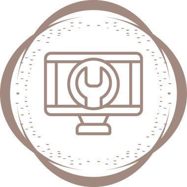 Bilgisayar ekranı simgesini onar. vektör illüstrasyonu