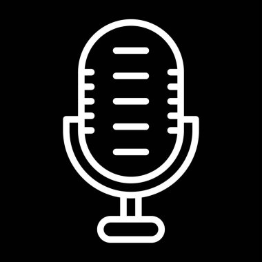 Mikrofon. Web simgesi basit illüstrasyon