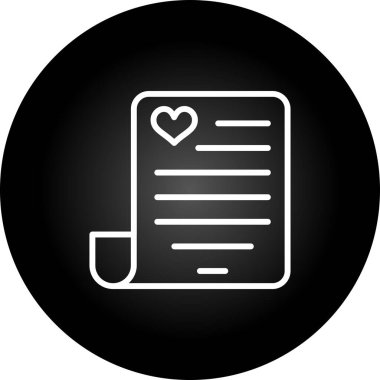 Aşk şiiri ikonu vektör illüstrasyonu